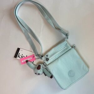 Kipling New El Dorado Crossbody Bag in mint green w/ keychain